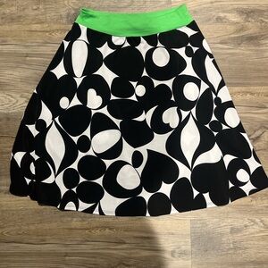 Wet Seal Black and Green Knee-Length Skirt Casual